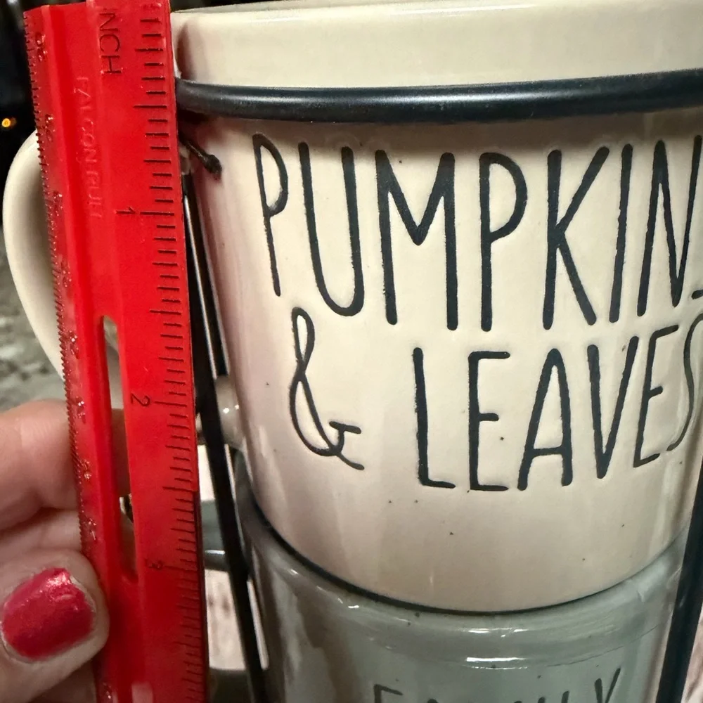 Stackable Fall  Mugs Set with Stand - Picture 5 of 5